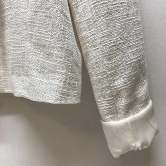 Abercrombie & Fitch Cropped Blazer Women's Medium Soft White Career Jacket NWT - Picture 6 of 12